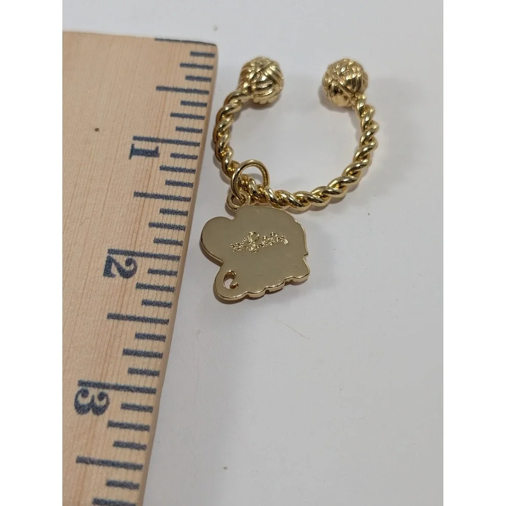 Lilly Pulitzer Gold Elephant Charm Twisted Rope Keychain Key Ring Accessory